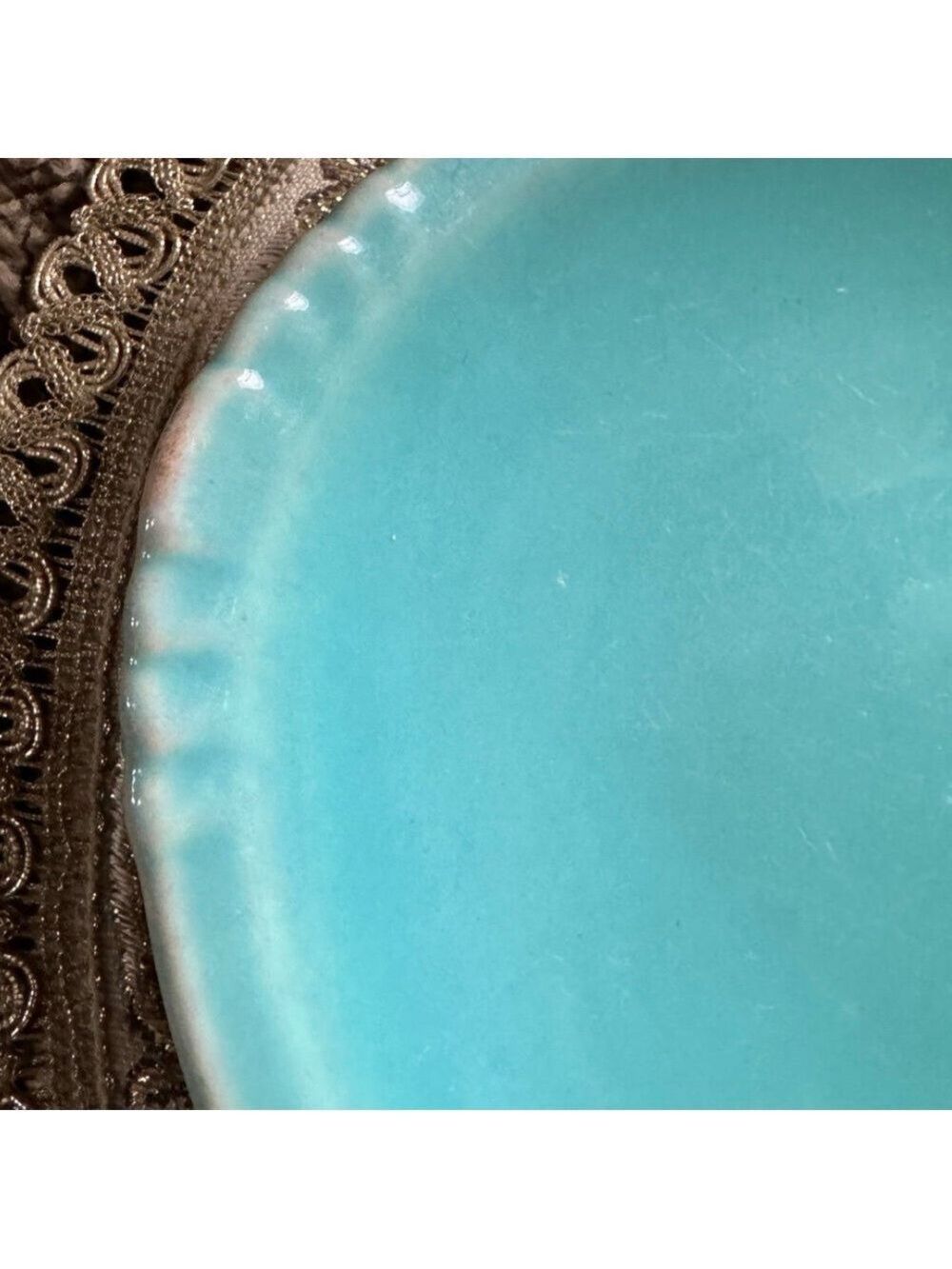 Vintage Caliente California Pottery Oval Plate – Turquoise - Picture 2 of 5